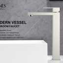 KENES Brushed Nickel Vessel Sink Facuet Single Handle Tall Bathroom Sink Faucet Vanity Bathroom Faucet Basin Mixer Tap with Water Supply Hose and Pop Up Sink Drain, LJ-9031A