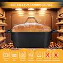 3.6QT Oval Dutch Oven for Bread Baking - Pre-Seasoned Cast Iron Sourdough Bread Pan with Lid