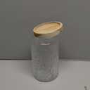 34 OZ Airtight Glass Storage Jar with Bamboo Lid - Vintage Glass Jar Vintage Food Containers Canisters Set for Kitchen Counter & Pantry - Ideal for Sugar, Flour, Coffee, Tea, Candy, Oats, Cereal