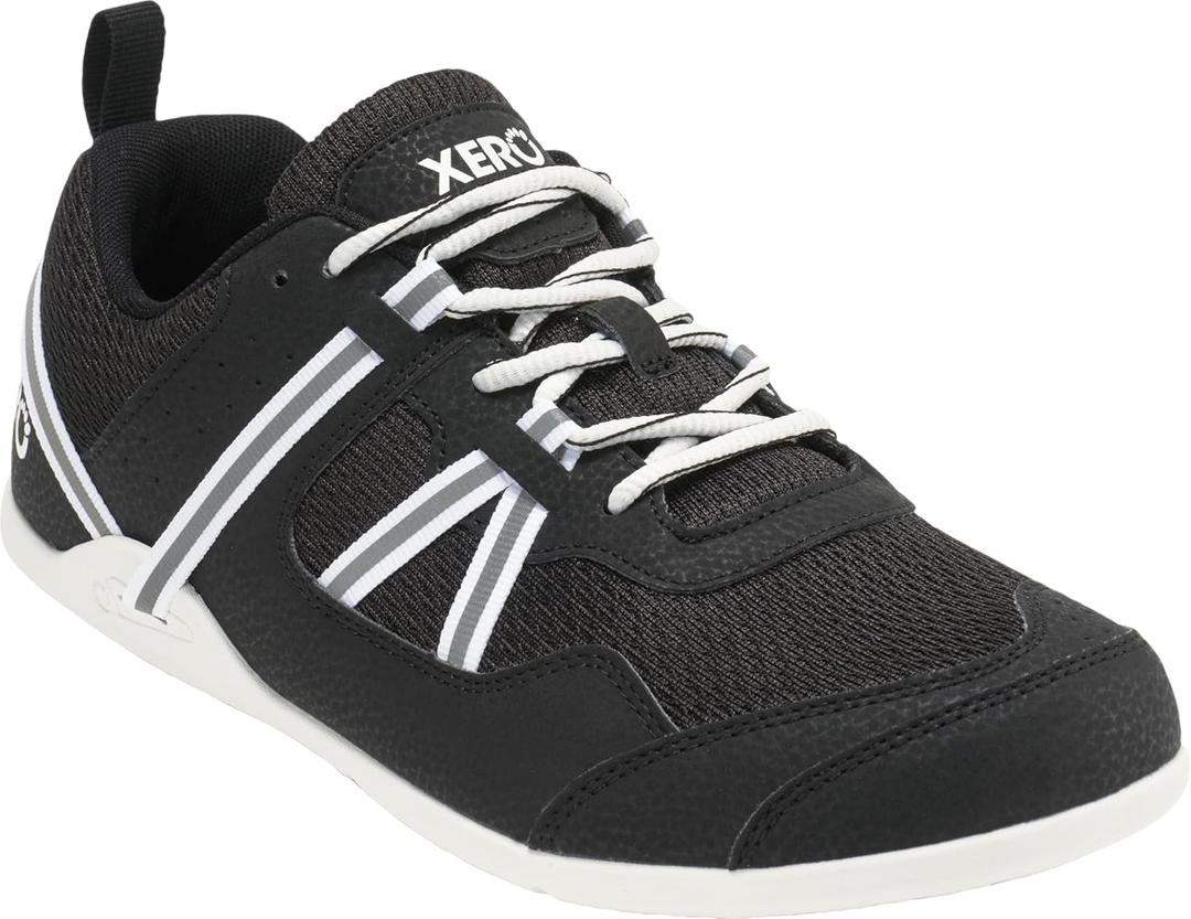 Xero Shoes Men's Prio Barefoot Athletic Sneaker (10, Black/White)