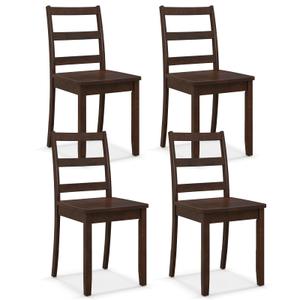 Giantex Wood Dining Chairs Set of 4 - Wooden Armless Kitchen Chairs with Solid Rubber Wood Legs