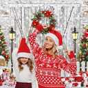 LYCGS 8X6ft Christmas Backdrop - White Barn Door Snowflake Xmas Tree Gifts Photography Background Party Decoration Banner X-176