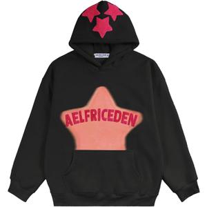 Aelfric Eden Graphic Hoodies for Men Y2K Printed Hoodie Sweatshirt Casual Oversized Long Sleeve Vintage Streetwear Pullover (Small, Aa02-black)