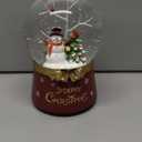 Christmas Snow Globe Lantern Water Glittering Snowman Crown with Music & Timer, USB Lined/Battery Operated Lighted Water Lantern for Christmas Festival Decoration Gifts