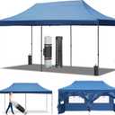 10x20 Pop Up Canopy Tents with 6 Sidewalls, Heavy Duty Party Tents, UV and Waterproof Protection, 3 Height Adjustable Outdoor Canopy Tent with Roller Bag for Weddings, Events, and Beach (Blue)
