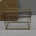 Glass Wedding Card Box with Slot, Large Clear Card Box Gold Brass Gift Card Storage Box Perfect for Wedding Receptions, Birthday Party, Bridal Shower Greeting Card Organizer