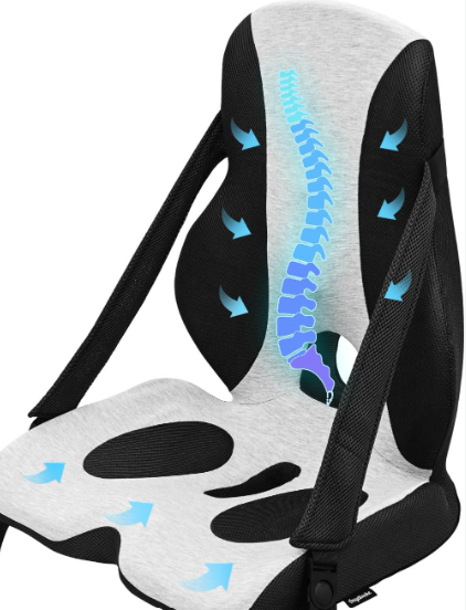 DIBAKO Lumbar Support Pillow for Office Chair, Back Support for Chair, Recliner, Gaming Chair, Ergonomic Memory Foam Car Seat Cushion for Back Tailbone Sciatica Pain Relief Wheelchair Travel