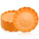 LIYH 20 Pcs 7.5 Inch Orange Plastic Plates Reusable - Unbreakable Dessert Scalloped Plates-Dishwasher Safe for Halloween & Thanksgiving Party BPA Free (20 Guests)