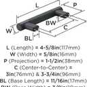Amerock | Kitchen Cabinet Pull | Black Bronze | 3 in & -3/4 in (76 mm & 96 mm) Center-to-Center | Bronx | 1 Pack | Furniture Hardware | Cabinet Handle | Bathroom Drawer Pull