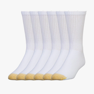 GOLDTOE Men's 656S Cotton Crew Athletic Socks, Multipairs 6 pcs XL