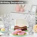 6 Pack Metallic Foil Spray Centerpiece Table Decoration Silver Star Party Centerpieces Table Decorations for Birthday Wedding Anniversary Graduation Party Decor