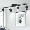 4 Ways Track Lighting, Rotatable Heads Tracks Light, Track Lightings Fixtures Ceiling with Foldable Arms, Modern Black Tracks Light for Kitchen, Living Room, Hallway(Bulbs Not Included)