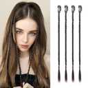 Flufymooz 4PC Braid in Hair Extension 14 Inch Clip in Braid Extensions for Women Synthetic Hairpieces for Daily Use Party Styling (Black Brown)