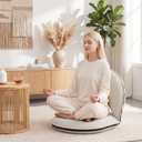 Xuhal 1 Pcs Floor Chair with Back Support, 5 Foldable Position, White, 18.9" x 18.5" x 17.7"