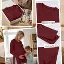 Sweetyweee 3 Pack Women's Thermal Maternity Shirts Fleece Lined Long Sleeve Tops Split Side V Neck Pregnancy Clothes(Wine Red, Navy Blue, Black,XX-Large)
