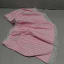 QUNBZOU Plaid Mini Skirt with Sexy Lace A-line Hem - Anime Cosplay Checkered Gingham Skirt XL