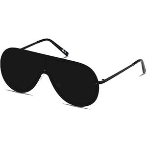 LYZOIT Rimless Oversized Square Sunglasses for Women Men Flat Top Shield Frameless Sun Glasses
