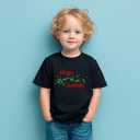 Christmas Shirts for Toddler Boys Girls Kids 2-8 Years, Santa Reindeer Snowman Dinos Truck Short Sleeve Tee (4-5T)