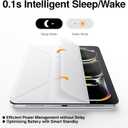 SMARTDEVIL Magnetic Case for iPad Pro 11"/ iPad 10th 11th (2024/2025), Lightweight Shockproof Protective Tablet Case Cover with Pencil Holder, Auto Wake/Sleep, 5 Standing Angles, White