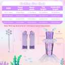 Meland Mermaid Dress - Little Mermaid Costume with Bag for Girls 5-6 Years, Princess Dress Up for Birthday Gift, Halloween Costume (Purple, M)