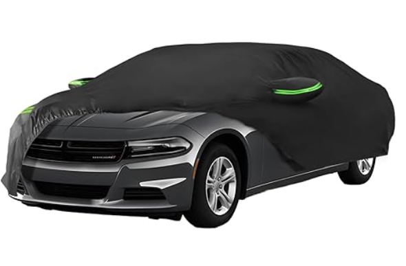 Proadsy Car Cover for Dodge Charger 20062025 2026 Waterproof All Weather for Automobiles, Windproof Snowproof Rain Hail Sun UV Protection Full Outdoor Indoor Exterior Car Covers, Black