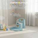 Potty Training Toilet for Toddlers with Easy-Clean Removable Bowl, Built-In Splash Guard, Slip-Resistant Wide Base, Engaging Design, Includes Potty Training Chart - Lemon Littles