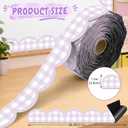 Gersoniel 68.9 ft Gingham Magnetic Board Border Scalloped, Purple, 68.9 ft x 1.5 in