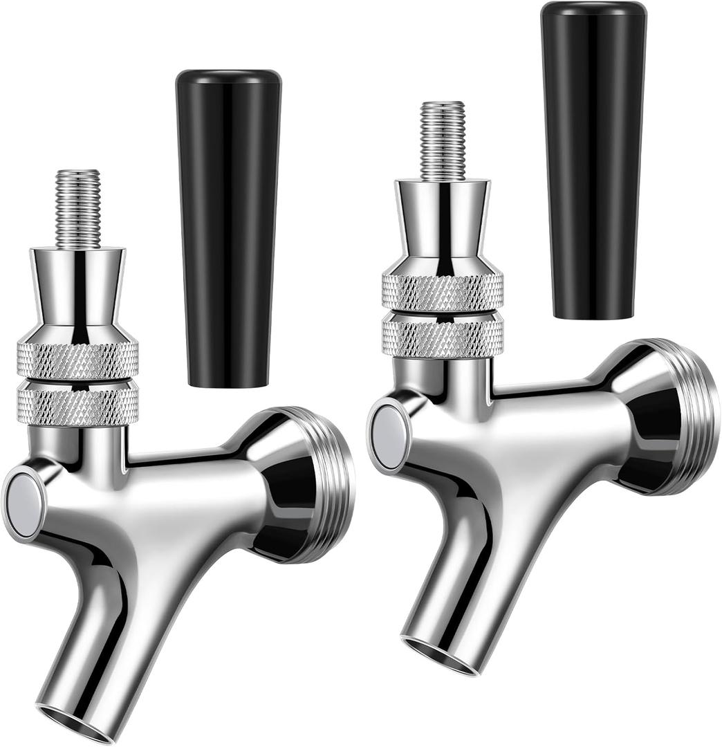 Sliner 2 Pcs Stout Beer Faucet, Stainless Steel Draft Keg Tap with 304 Stainless Handle, Dispensing Tap for Beer Shanks and Towers