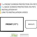 TWRAPS Screen Protectors for Tesla Model S & Model X 2023-2026, Crystal Clear HD 17" Front & 9.4" Back/Rear, 9H PET Ultra Tough Shockproof Screen Saver Cover Display Protective Foil Guard