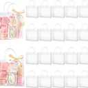 Mauproy 20 Pack Clear Plastic Gift Bags with Handles, Party Favor Bags with Ribbons and Tags, Reusable Goodie Tote Bags for Valentine's Day Wedding Baby Shower (9.8 x 9.8 x 3.5")