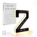 ISUNMEA 6.7 Inch Solar Lighted House Numbers for Outside, Light Up Waterproof LED Address Signs for Houses, Backlit Illuminated Exterior Modern House Numbers Light (2-Black, 6.7IN)