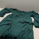 Womens Plus Size Wedding Guest Cocktail Dress Sweetheart Neckline Long Sleeve Smocked Ruffle Slit Maxi Dresses, Size 1XL