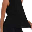 Women's Sleeveless Workout Tank Top Athletic Quick Dry Sports Shirt Loose Fit Gym Activewear for Running Yoga Summer (Black, M)