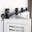 EaseLife 100" Bifold Sliding Barn Door Hardware Track Kit for 4 Closet Door,Top Mount Roller,Slide Smoothly Quietly,Easy Install,Black,Fit for Four 24" Wide Bi-Folding Door (Hardware Only)