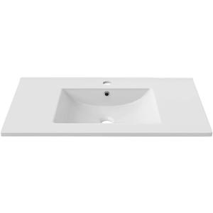 48" Ceramic Vanity Sink Top (Glossy White)