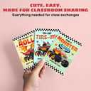 MAPDTWO 36 Packs Valentines Cards for Kids - Monster-style Trucks Valentines Day Card for Kids School Boys Classroom Party Favors - 3.2''x 4.7'' Exchange Monster Vehicle Cards & Stickers, Envelopes