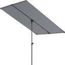 HOMSHADE 6x4ft Outdoor Balcony Umbrella - Flat Porch Pool Patio Umbrella Rectangular Canopy Shade UPF50+ UV Protection 360 Rotating & Tilting All Angles Applicable (Grey, No Base)