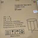 Garden 4 you End Table Metal Side Table White Round Folding Tray Cyan Sofa Small Accent Fold-able Table, Round End Table Tray, Next to Sofa Table, Snack Table for Living Room and Bed Room