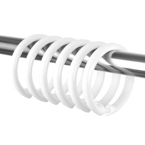 Kutesna 12 PCS White Plastic Shower Curtain Rings, Easy Snap Closure Shower Curtain
