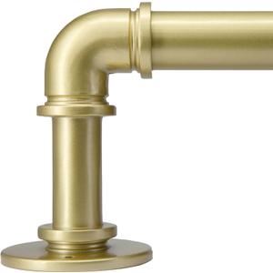 Gold Curtain Rods 18 to 45 in,Wraparound Curtain Rods,Adjustable Length,1 in Diameter Pipe,Wall or Ceiling Mounted,for Bedroom and Living Room (Gold 18 to 45)