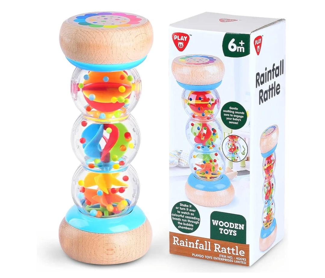 Rainmaker - Montessori Baby Toys for 6-12 Months 1 Year Old, Newborn Baby Rattle Shaker Sensory Toy, 7 inch Wooden Rain Stick Baby Musical Toys for 6 7 8 9 10 Month Infant Toddlers Gift