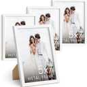 HAUS AND HUES 5x7 White Metal Picture Frames - Photo Frames 5X7 - Features Premium Aluminum, Vertical Hanging, Easel Back for Tabletop, Home, Office (5x7 in, White, Set of 3)