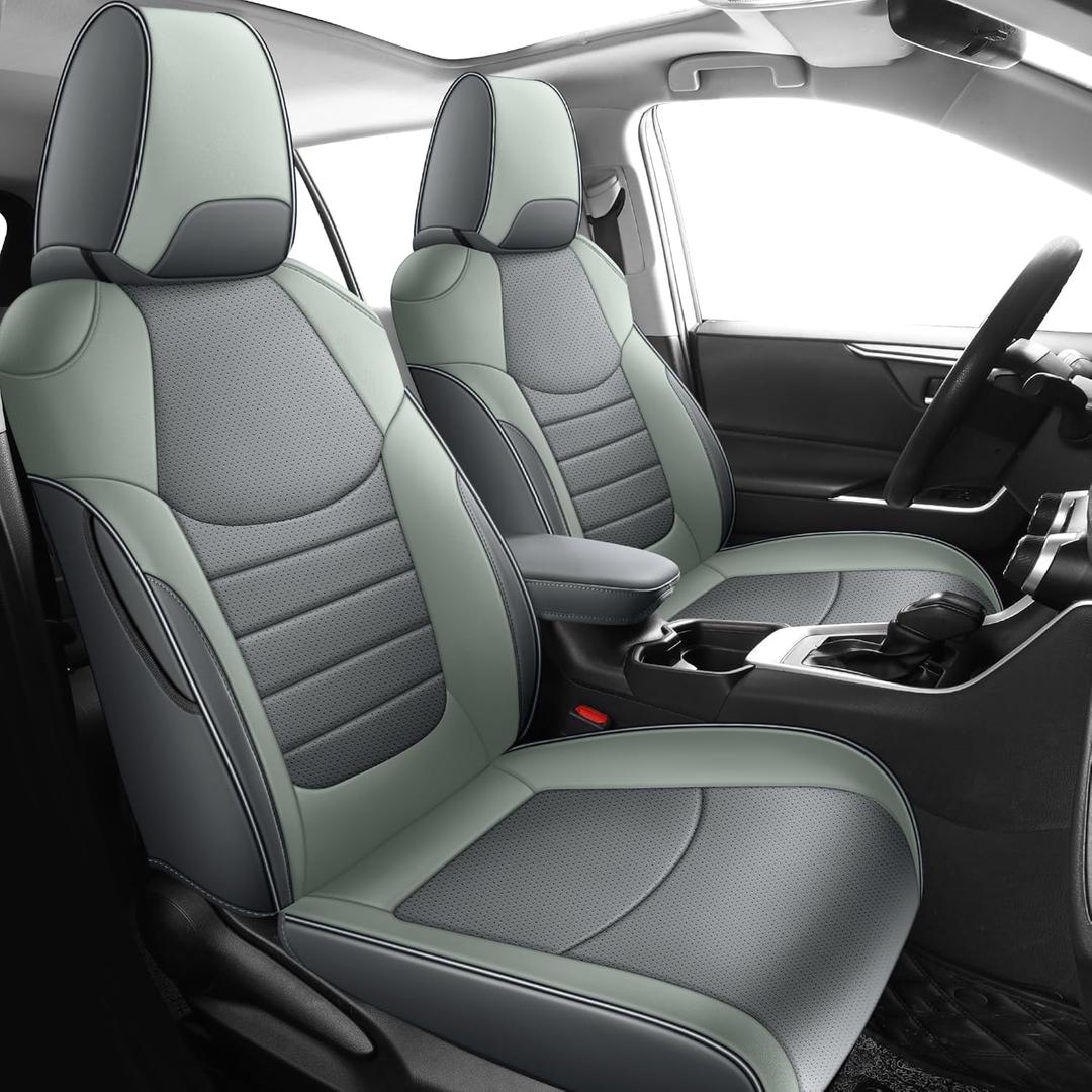 Red Rain Grey Leather Car Seat Cover Custom Fit for 2019-2025 Toyota RAV4 Hybrid Breathable Leather Interior Accessories (RAV4-Gray+Green-2019/2025) Red Rain Grey Leather Car Seat Cover Custom Fit for 2019-2025 Toyota RAV4 Hybrid Breathable Leather Interior Accessories (RAV4-Gray+Green-2019/2025)