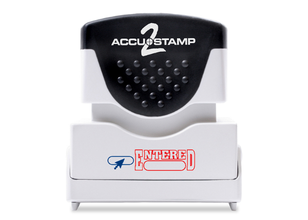 stampersDIRECT - ACCU-STAMP®2 2-Color ENTERED Red and Blue Ink