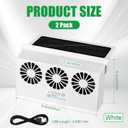 Tujoe 2 Pack Solar Powered Car Exhaust Fan 3 Fans Car Window 4500 RPM Air Vent Radiator Solar Energy Cooling Vent Exhaust for General Types(Rechargeable & Solar 3 Fans,White)