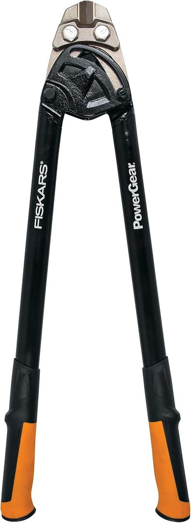 Fiskars PowerGear Bolt Cutter (24 Inch), Heavy Duty For Cutting Locks, Chains, and Fences, Soft Grip and Ergonomic Handles, Construction and Home Improvement Tools