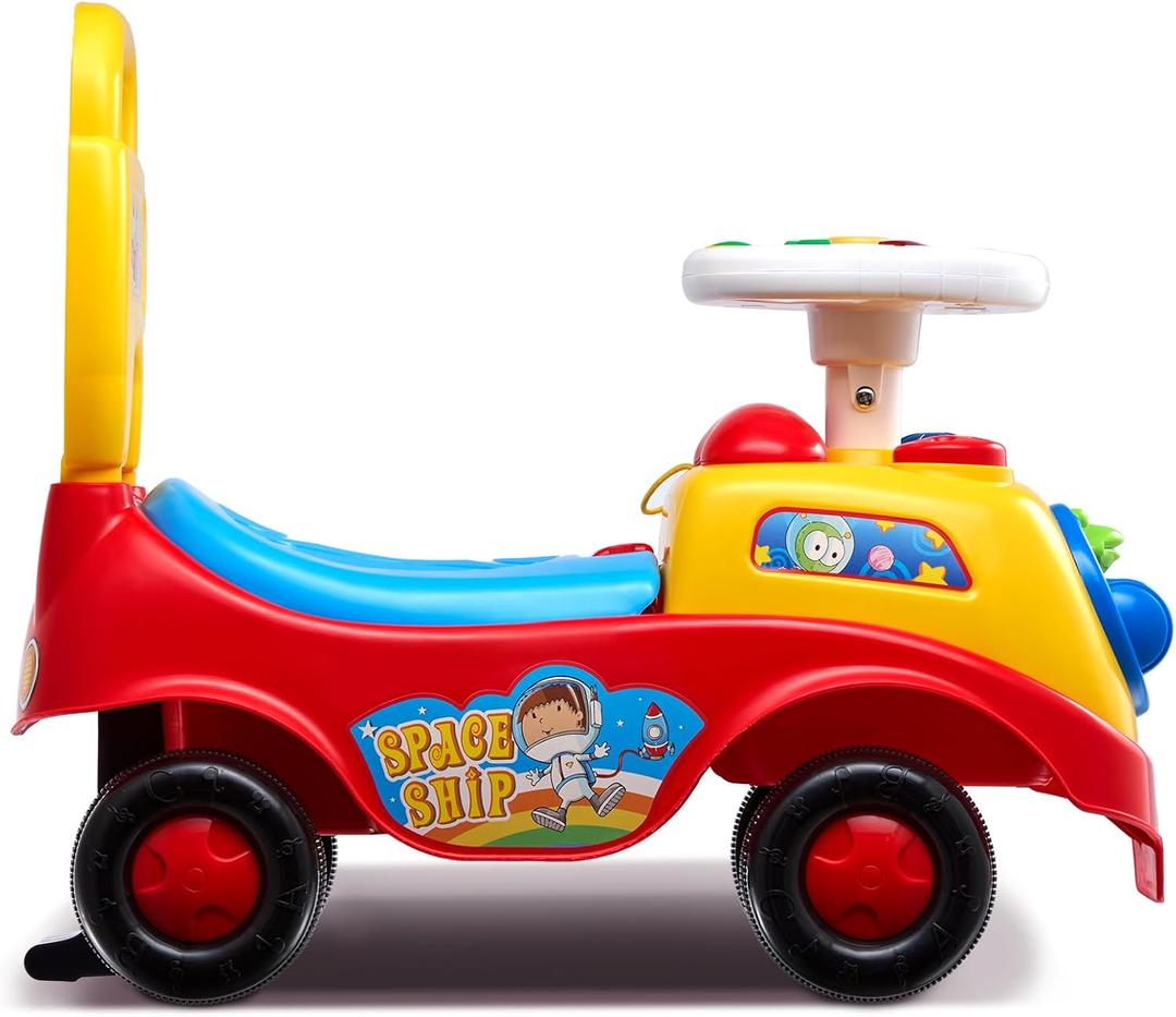 Happybuy Toddler Ride On Push Car, Ages 1-3, Classic with Music, Horn & Storage for Boys Girls