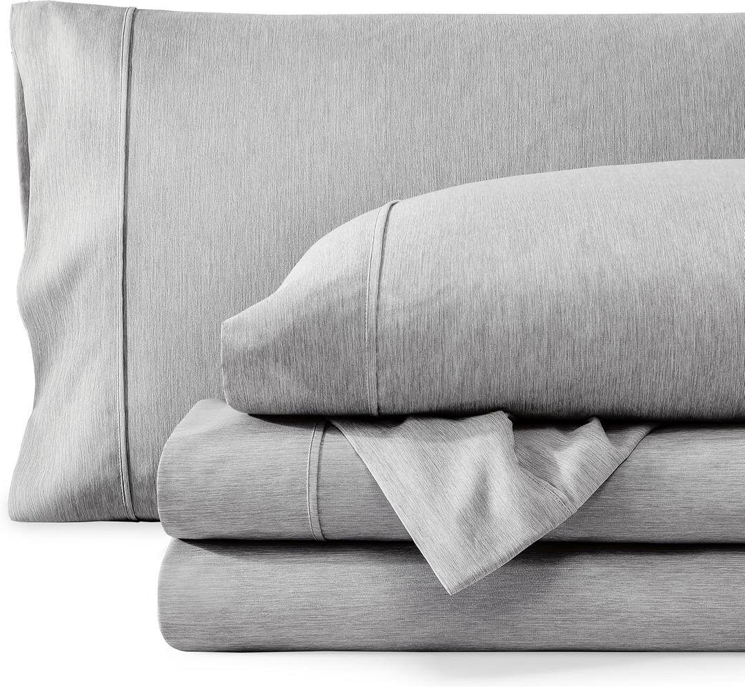 Bare Home Full Sheet Set - Luxury 1800 Ultra-Soft Microfiber Double Brushed - Deep Pockets - Easy Fit - 4 Piece Set - Bedding Sheets & Pillowcases (Full, Heathered Charcoal)