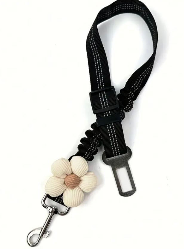 2 x adjustable flower pattern dog car safety 