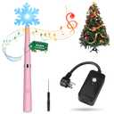 Wireless Remote Control Outlet, Magic Light Wand for Christmas Tree Lights and Home Decoration Lights, Remote Light Switch with Music, Christmas Gift for Kids/ Friends/ Family, Pink